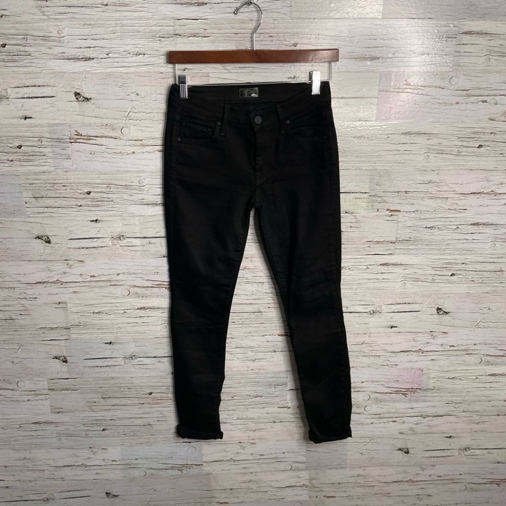 MOTHER The Looker Skinny Denim Jeans A Model Spy Black size 25